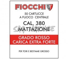0501023 - CARTUCCE 380 MATTAZIONE - GRADO ROSSO - FIOCCHI - CONF. 50 PZ - PREZZO COLPO SINGOLO