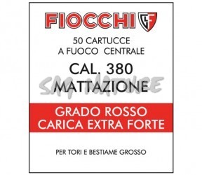 0501023 - CARTUCCE 380 MATTAZIONE - GRADO ROSSO - CF. 50 PZ - FIOCCHI