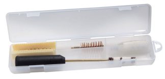 0901229 - 5039KIT-F  SCATOLINA KIT PULIZIA PER FUCILE CON BACCHETTA IN LEGNO VERNICIATA - NEGRINI