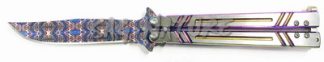 1203239 - COLTELLO BUTTERFLY CON MANICO IN ALLUMINIO LAMA 10,5 CM - JKR645