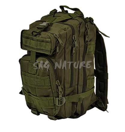 1708048 - ZAINO TACTICAL IN 600D ULTRA POL. SCHIENALE SEMIRIGIDO 3 SCOMPARTI COLORE VERDE CM 50X30X30 - ART. TACTICAL 7