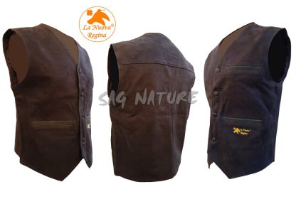 2901034 - GILET IN PELLE - COLORE MARRONE - TG S ALLA XXL - LA NUOVA REGINA - SAG NATURE