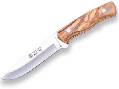 1201343 - COLTELLO ARRUI CON MANICO OLIVO LAMA 12 CM PESO 150 GR - COMPLETO DI FODERO IN PELLE - JOKER CO63