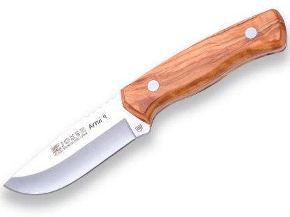 1201344 - COLTELLO ARRUI CON MANICO OLIVO  LAMA 9 CM PESO 145 GR - COMPLETO DI FODERO IN PELLE - JOKER CO64