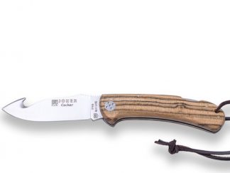 1201347 - COLTELLO DA CACCIA COCKER CON SCUOIATORE E MANICO IN OLIVO LAMA 9 CM PESO 110 GR - JOKER NB135