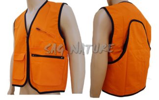 0102001 - GILET ARANCIONE ALTA VISIBILITA' COTONE 100% - DUE TASCHE ANTERIORI CON ZIP E PATTA E TASCHINO PORTA RADIO - TASCAPANE - SAG NATURE - TG S ALLA TG 5XL