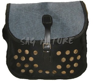 0302028 - BORSA CANAPONE BLU CON CARNIERE A FORI - SAG NATURE