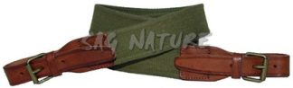 0303051 - BRETELLA PER CARABINA COTONE 4 LARGHEZZA DA 40 MM CON TERMINALI CUOIO SCURO - SAG NATURE