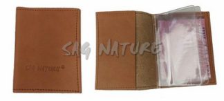 0304037 - PORTADOCUMENTI IN VACCHETTA SCURA - MISURE 12,5X9,5 CM - SAG NATURE