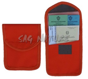 0304040 - PORTA DOCUMENTI ARANCIO FLUO - 2 TASCHE INTERNE + 1 TASCA ESTERNA - MISURE 12x16 CM - SAG NATURE