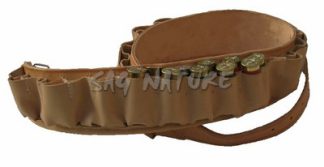 0305016 - CARTUCCIERA IN PELLE VACCHETTA - 50 CELLE ZIG ZAG - TUTTI I CALIBRI - SAG NATURE