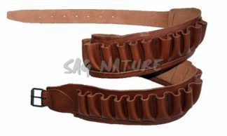 0305020 - CARTUCCIERA IN VERO CUOIO INGRASSATO NON RIVESTITA 30 CELLE - TUTTI I CALIBRI - SAG NATURE