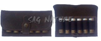 0305023 - GIBERNA IN PELLE CERATA OPACA COPERTA 6 CELLE ELASTICHE - TUTTI I CALIBRI - SAG NATURE