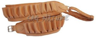 0305045 - CARTUCCIERA IN PELLE VACCHETTA CON REGOLAZIONE CAL. 12 E CAL. 20 - 30 CELLE - SAG NATURE