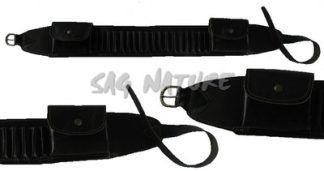 0305052 - CARTUCCIERA IN PELLE PER CARABINA CON DUE BORSE PORTACARICATORI - TUTTI I CALIBRI - SAG NATURE