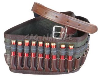 0305053 - CARTUCCIERA IN NYLON VERDE E PELLE PER CARABINA - TUTTI I CALIBRI - SAG NATURE