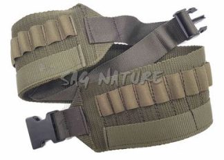 0305063 - CARTUCCIERA IN NYLON CON CELLE ELASTICHE VERDE CON ATTACCO RAPIDO - PER CARABINA - PESO 160 GRAMMI - TUTTI I CALIBRI - SAG NATURE