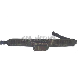 0305065 - CARTUCCIERA IN NYLON E CELLE ELASTICHE PER CARABINA CON MARSUPIO CENTRALE E CHIUSURA CON  ATTACCO A GANCIO RAPIDO - SAG NATURE