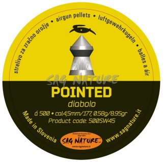 0502007 - 500 PALLINI 4,50 MM - PALLINO ARIA COMPRESSA A PUNTA - SERIE DA CACCIA - 0,58 GRAMMI - LAOC