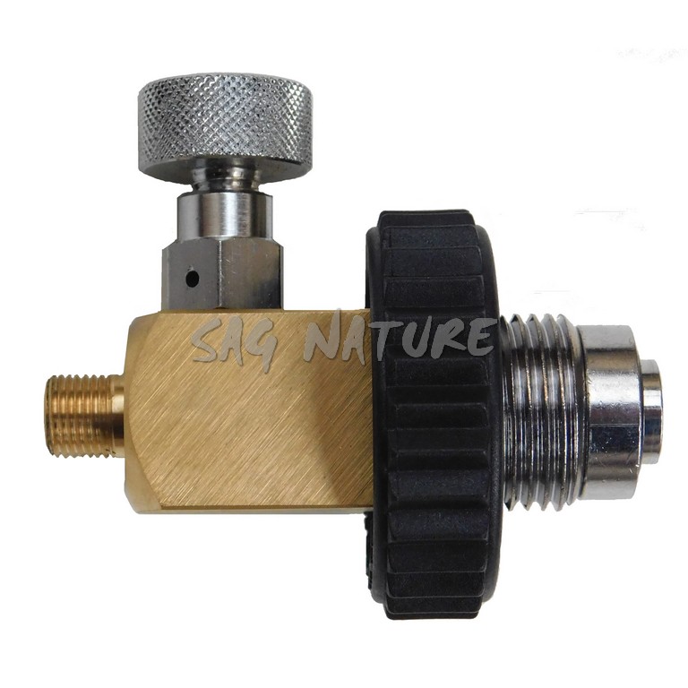 0801125 - VALVOLA DIN E ATTACCO M1/8 CON VOLANTINO PER POSIZIONARE VALVOLA DI SFIATO