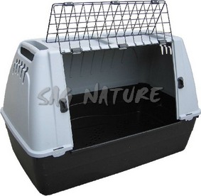 0803031 - TRASPORTINO BRACCO 80 PER CANI GRIGIO/VERDE MIS. 77x43x51H CM