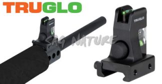 0806027 - MIRINO PER PISTOLA AR-15 IN FIBRA OTTICA VERDE CON SUPPORTO INTEGRALE MIL-SPEC 1913 PICATINNY PER MONTAGGIO SU GAS BLOCK - TG115 - TRUGLO