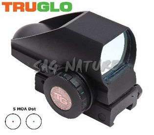 0806243 - PUNTATORE OLOGRAFICO/RED DOT 1X34 DOPPIO RETICOLO 5MOA - ATTACCO WEAVER - IN BLISTER - TG8385B TRUGLO