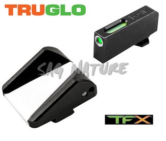 0806336 - SET TACCA DI MIRA BIANCA E MIRINO FAST IN TFX PER PISTOLA GLOCK 17, 17L, 19, 22, 23, 24, 26, 27, 33, 34, 35, 38, 39 - TG13GLFST - TRUGLO