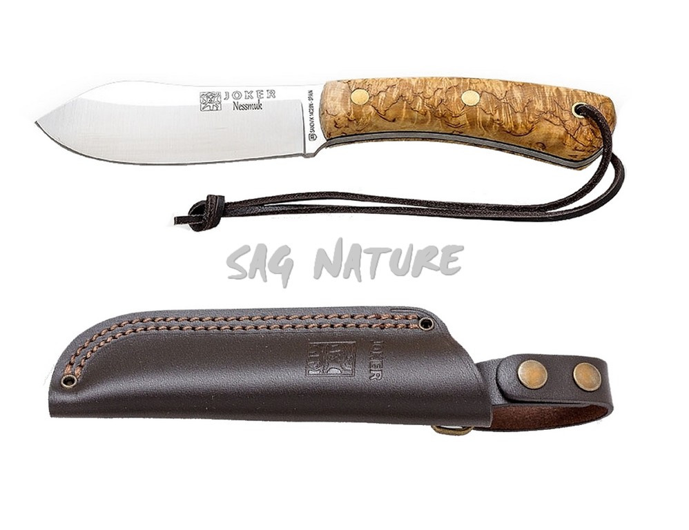 1201023 - COLTELLO BUSHCRAFTNESSMUK,MANICO IN BETULLA - JOKER CL136