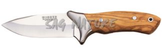 1201064 - COLTELLO CON SCUOIATORE MANICO OLIVO E VIROLA ACCIAIO LAMA 11 CM PESO 236 GR - COMPLETO DI FEDERO - JOKER CO06