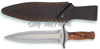1201066 - COLTELLO CON MANICO OLIVO LAMA 23,5 CM IN ACCIAIO 440 PESO 460 GR - COMPLETO DI FODERO IN PELLE - JOKER CO10