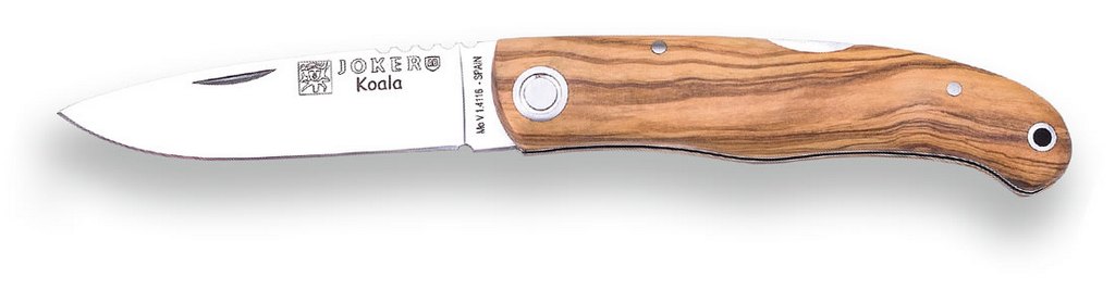 1201105 - COLTELLO SPORTIVO JOKER KOALA, ACCIAIO MOVA 1.4116, UVA OLIVA, LAMA 6 CM, CON SERRATURA - JOKER NO123