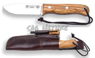 1201305 - COLTELLO BUSHCRAFT E SURVIVAL BS9 CAMPERO ACCIAO MOVA 1.4116 MANICO OLIVO LAMA 10,5 CM PESO 175 GR - COMPLETO DI FODERO PELLE CON ACCIARINO - JOKER CO112-P