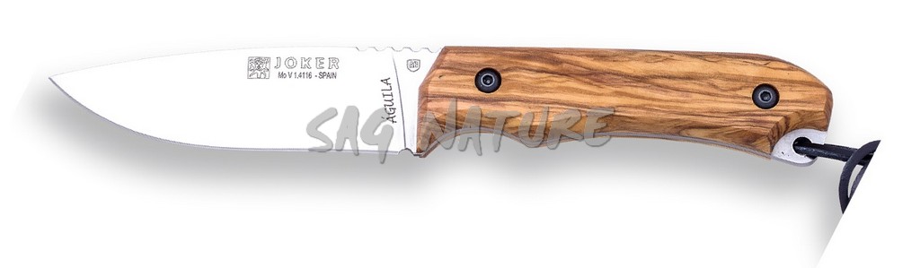 1201312 - COLTELLO BUSHCRAFT CON MANICO OLIVO LAMA 10,5 CM PESO 145 GR - JOKER CO104