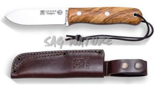 1201313 - COLTELLO BUSHCRAFT E CACCIA JBS9 TRAMPERO ACCIAIO SANDVIK 14C28N MANICO OLIVO LAMA 10 CM PESO 185 GR - COMPLETO DI FODERO PELLE - JOKER CO113