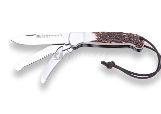 1201378 - COLTELLO MULTIUSO CANGURO IV CON MANICO IN CORNO DI CERVO LAMA 8,5 CM PESO 200 GR - JOKER NC128