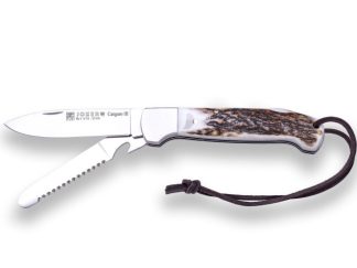 1201391 - COLTELLO MULTIUSO CANGURO III CON MANICO IN CORNO DI CERVO LAMA 8,5 CM PESO 155 GR - JOKER NC136