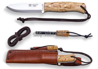 1201444 - COLTELLO DA SOPRAVVIVENZA E BUSHCRAFT EMBER CON MANICO IN BETULLA RICCIA IN FERROCERIO - JOKER CL122-P