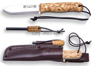 1201446 - COLTELLO BUSHCRAFT E SOPRAVVIVENZA TRAMPERO SCANDI IN BETULLA RICCIA, CON FERROCERIO - JOKER CL124-P