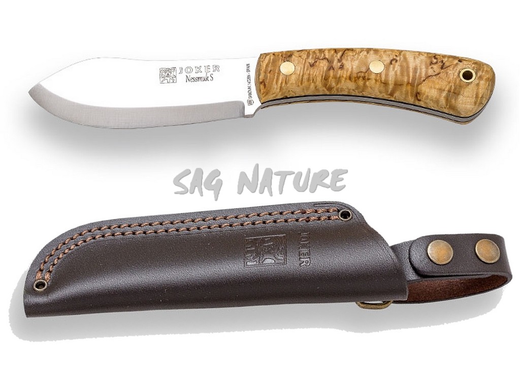 1201494 - COLTELLO BUSHCRAFT NESSMUK S, MANICO IN BETULLA RICCIA - JOKER CL132