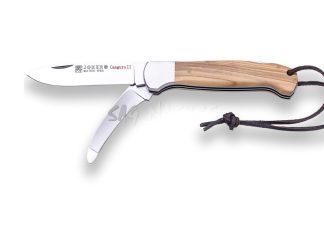 1201523 - COLTELLO MULTIUSO CANGURO II CON MANICO IN OLIVO E VIROLA IN ACCIAIO LAMA 8,5 CM PESO 135 GR - JOKER NO127