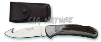 1201535 - COLTELLO COCKER CON SCUOIATORE CON MANICO IN CORNO DI CERVO LAMA 9 CM PESO 135 GR - JOKER NC50