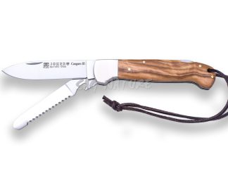 1201537 - COLTELLO MULTIUSO CANGURO III CON MANICO OLIVO E VIROLA DI ACCIAIO LAMA 8,5 CM PESO 155 GR - JOKER NO136