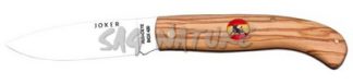 1201755 - COLTELLO CON MANICO OLIVO CON INSERTO BANDIERA SPAGNA LAMA 8 CM PESO 60 GR - JOKER NO78-20