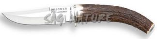 1201772 - COLTELLO CON MANICO IN CORNO DI CERVO LAMA 11 CM PESO 185 GR - COMPLETO DI FODERO - JOKER CC71
