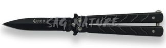 1203023 - COLTELLO BUTTERFLY CON MANICO INSERTI NERI LAMA 7,5 CM - JKR511