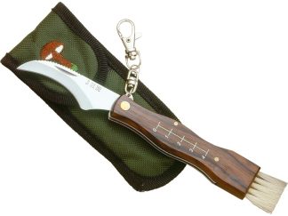1203043 - COLTELLO PER FUNGHI CON MANICO LEGNO C/FODERO IN CORDURA LAMA 7 CM - JKR32