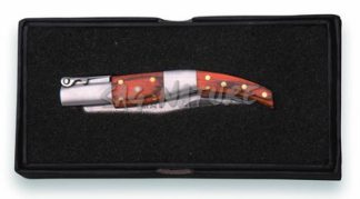 1203060 - COLTELLO TASCABILE CON MANICO LEGNO ROSSO VIROLA ACCIAO INOX LAMA 7 CM - JKR300
