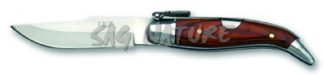 1203078 - COLTELLO TASCABILE CON MANICO LEGNO ROSSO TESTINE ALLUMINIO LAMA 6,5 CM - JKR140