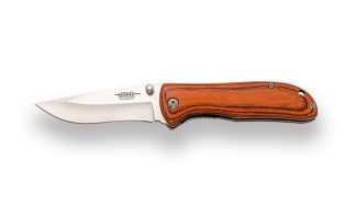 1203154 - COLTELLO CON MANICO IN LEGNO ROSSO FUSO LAMA 7,5 CM - JKR0799